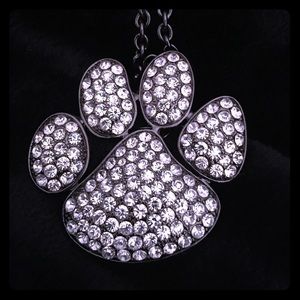 🐾Rhinestone Bullpup Paw 🐾 Necklace/Brooch